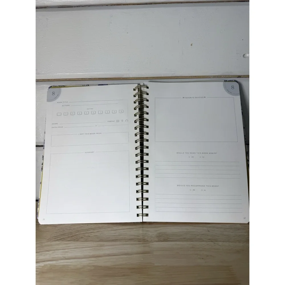 PAPIER READING JOURNAL TOILE BLUE B5 HARDCOVER SPIRAL BOUND 24 BOOK